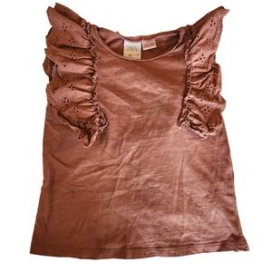 ZARA‎ Fill-Trimmed Cotton Top - Size: 4-5 Years (110cm)